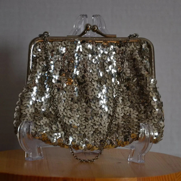 Vintage  Sequined Clutch - Picture 1 of 4